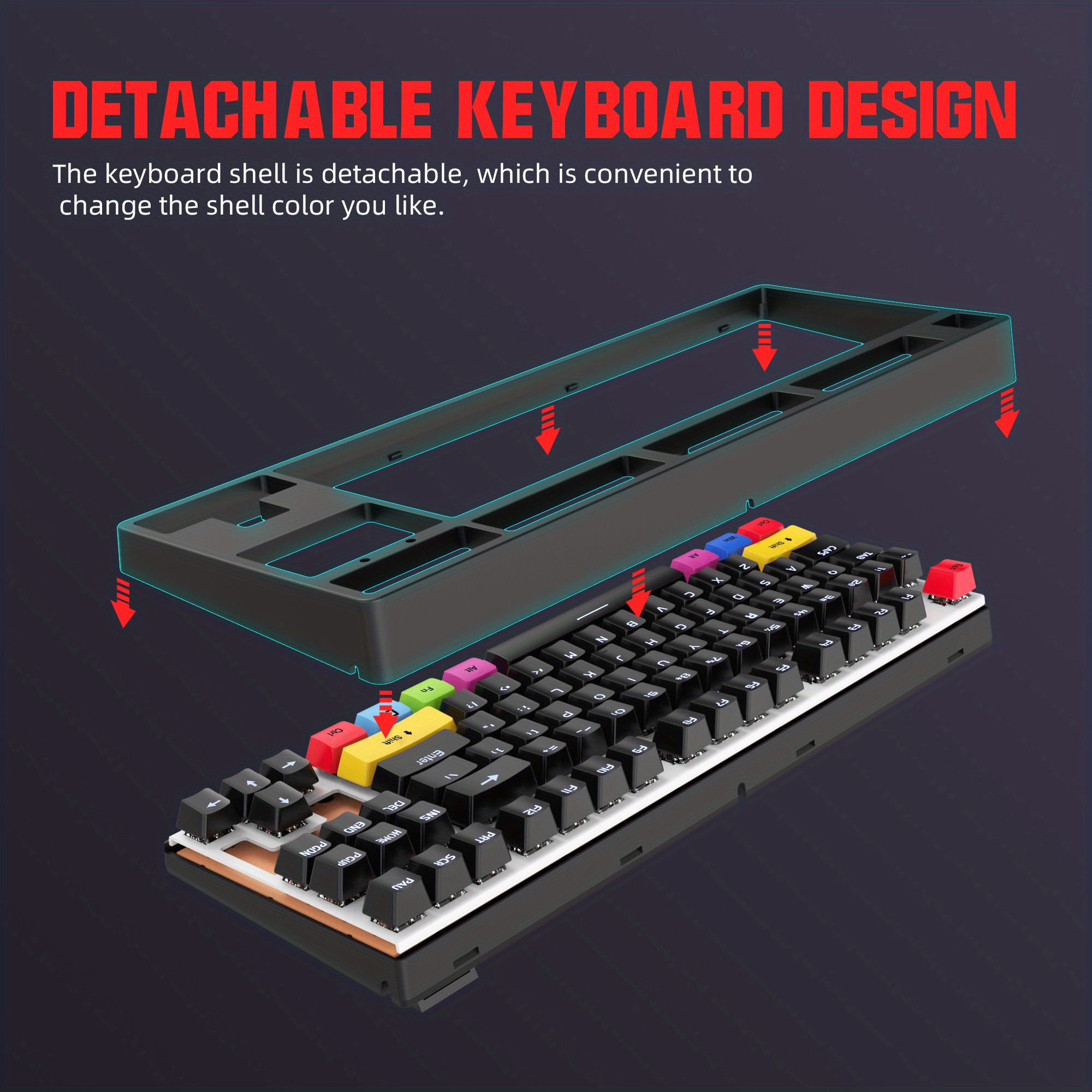 Compact 87 key Mechanical Gaming Keyboard Red Switches - Temu