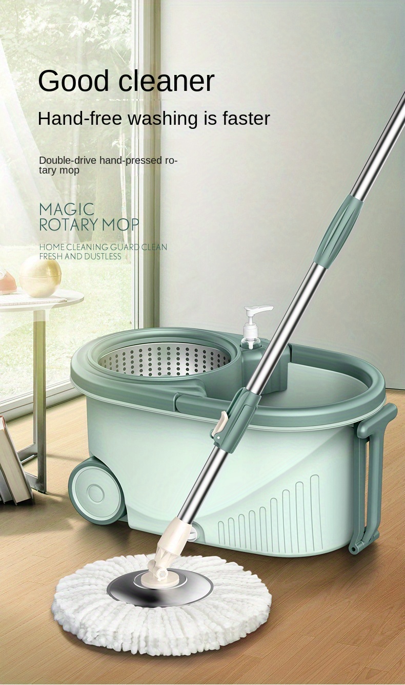 Household Mop Bucket Set 2 Mop Cloth Hands free Wash Lazy - Temu