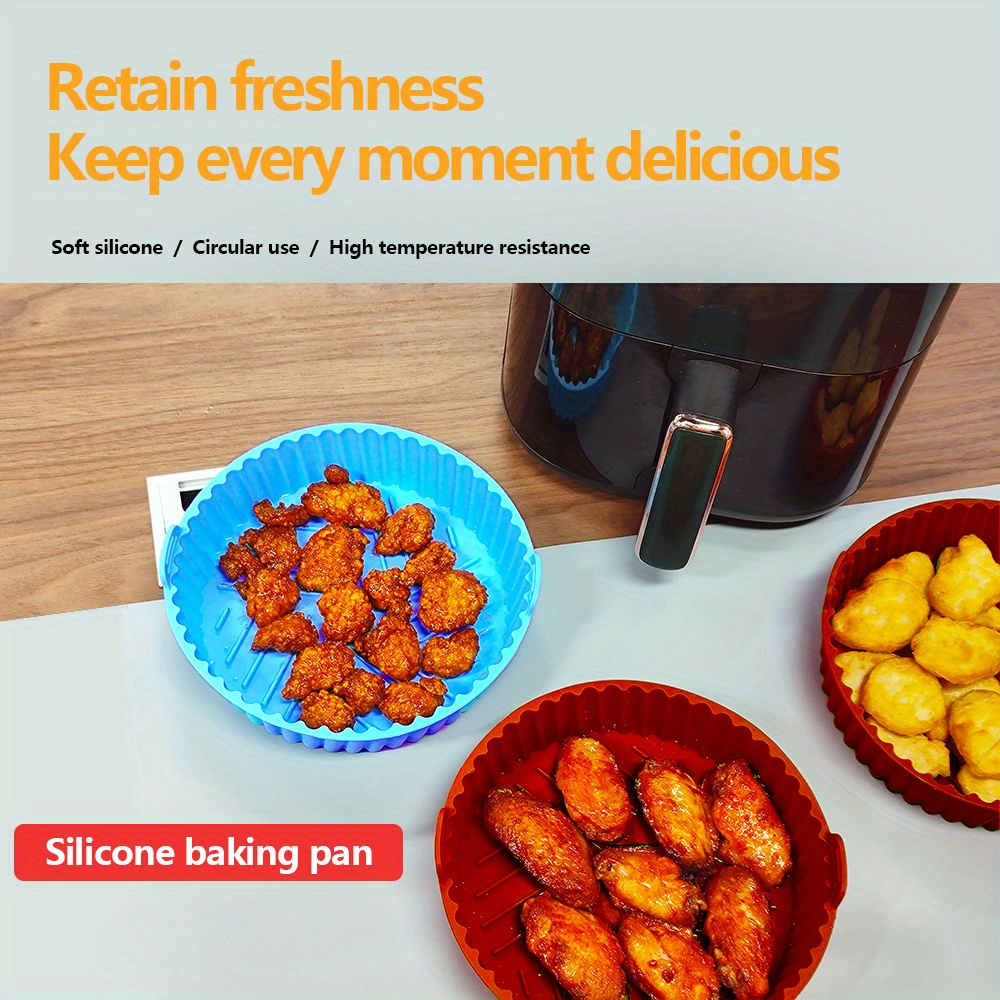 High Temperature Resistant Silicone Air Fryer Baking Pan - Temu