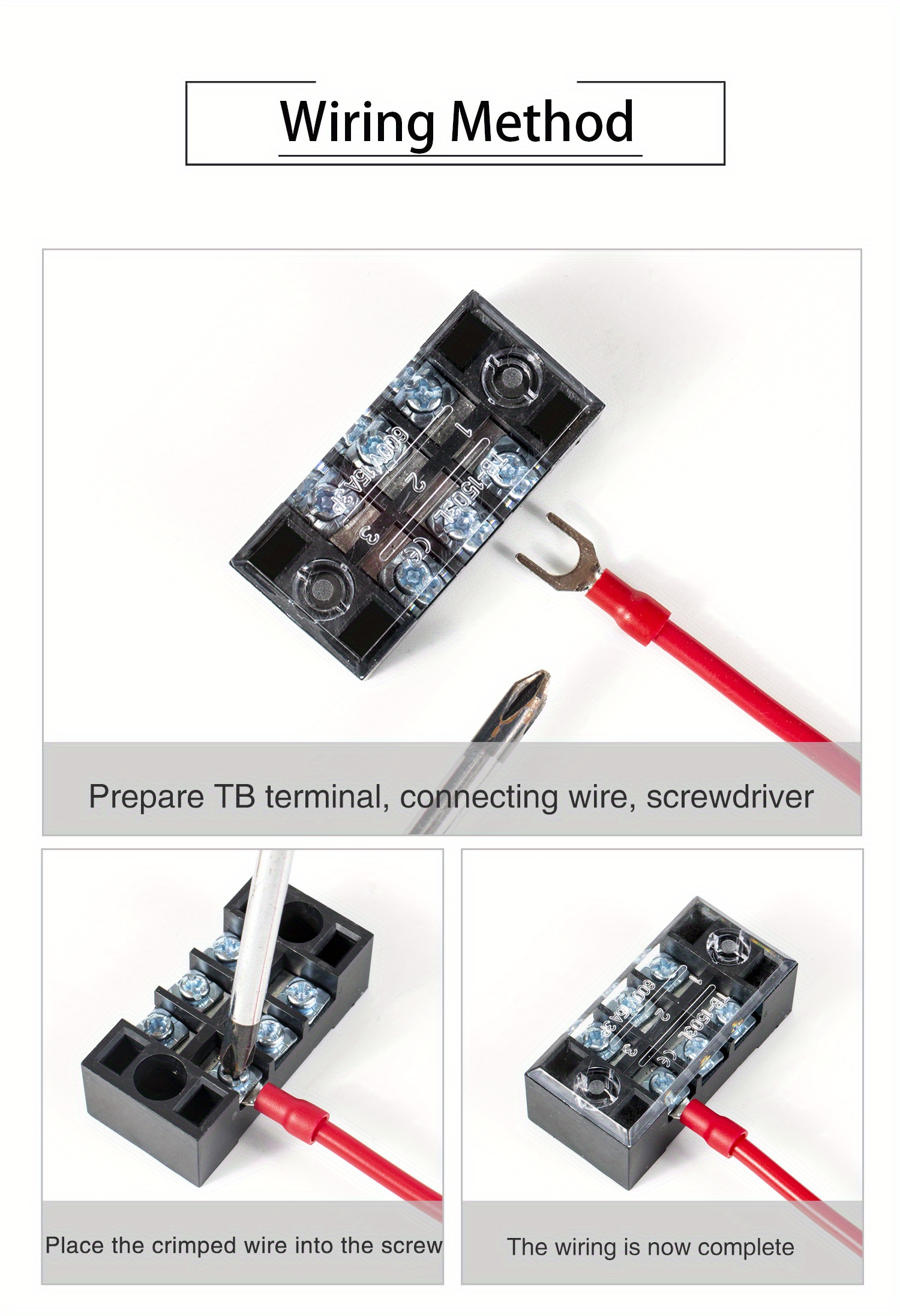 1pc Tb1506 Terminal Blocks 15a6 Section Copper Guide Terminal Block