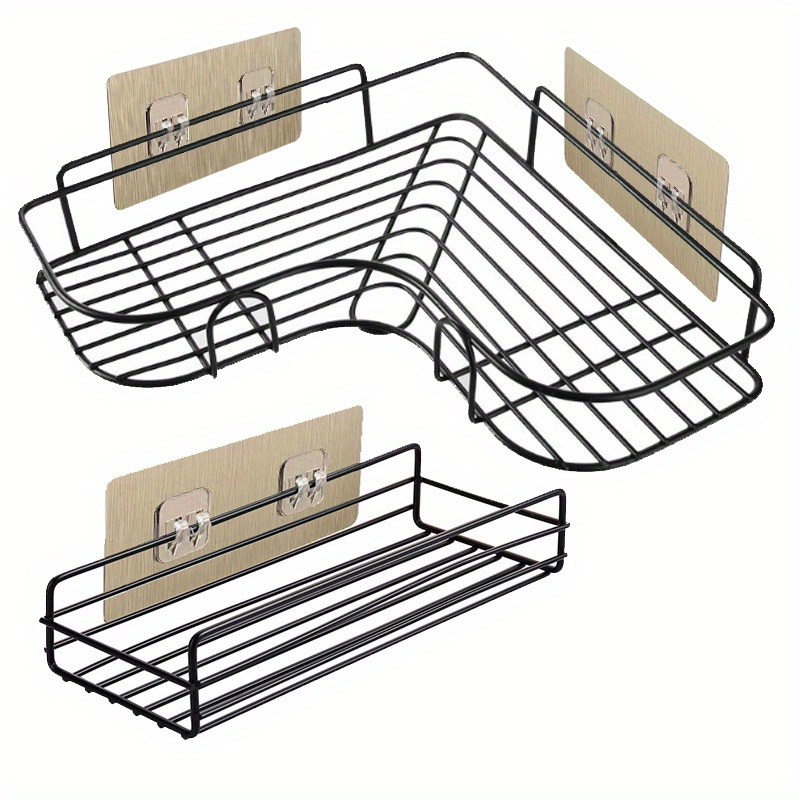 Metal Bathroom Corner Rack with Self-Adhesive