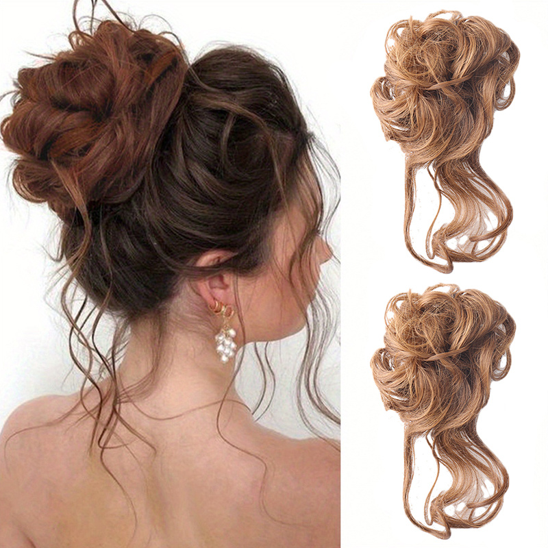 Curly Hair Bun Extension - Messy Bun Hair Piece For Women And Girls -  Synthetic Tousled Updo - Claw Clip Hairpiece For Effortless Style - Temu