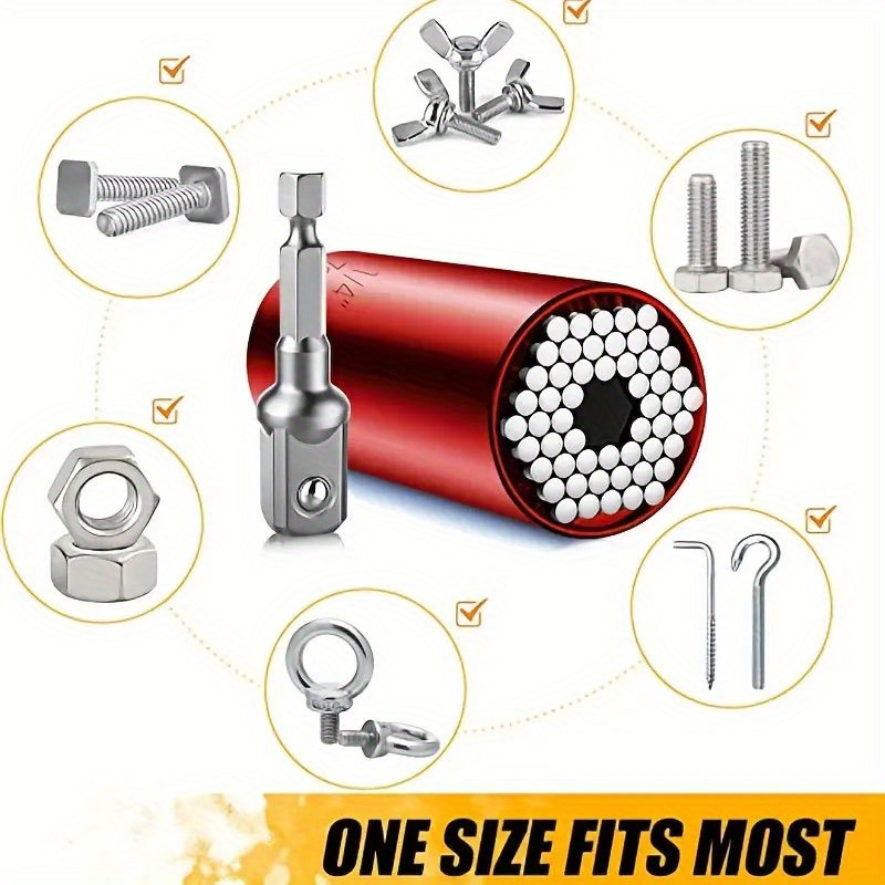2pcs universal socket wrench 7 19mm professional sockets portable tools set hand multi function wrench repair kit with power drill ratchet wrench adapter chrome steel details 1