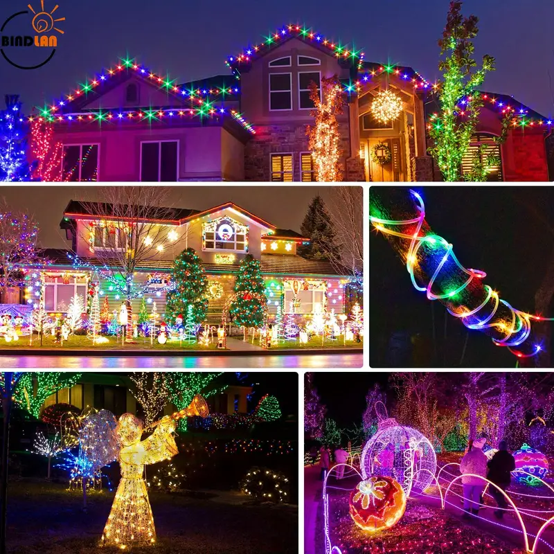 1pc 99Ft 300 LED Lights String, 18 Colors Changing RGB Fairy String Light  Plug In With 300 LED, IP68 Waterproof Multicolor Tube Light With Remotes For