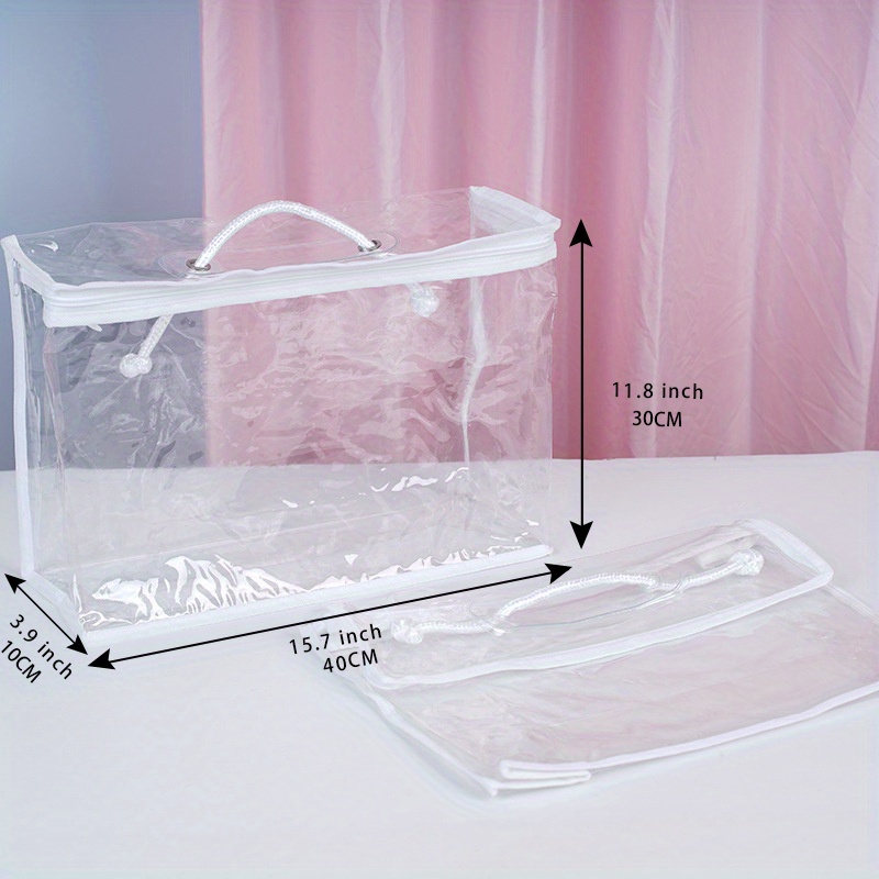 Zenpac- Peva Clear Blanket Storage Bags with Zipper and Handles for Adults 4 Pack 23.5x23.5x7.4, Size: 23.5x23.5x7.5
