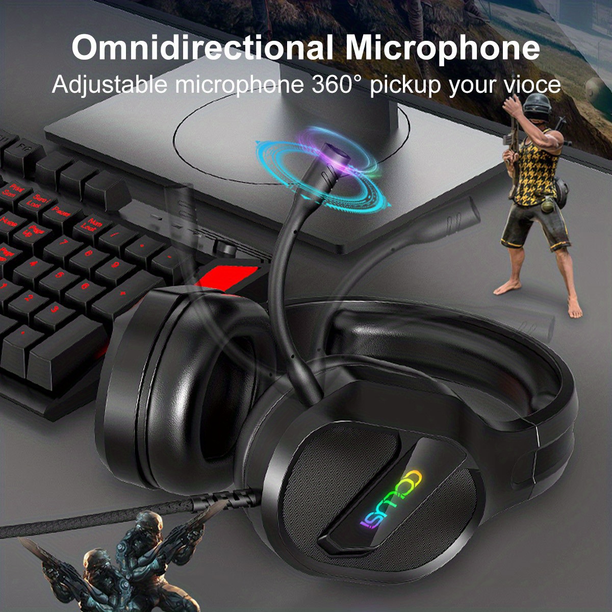 Colusi c400 fone de ouvido para jogos com microfone com cancelamento de ruído som surround fone de ouvido para jogos para ps4 xbox nintendo switch pc detalhes 4