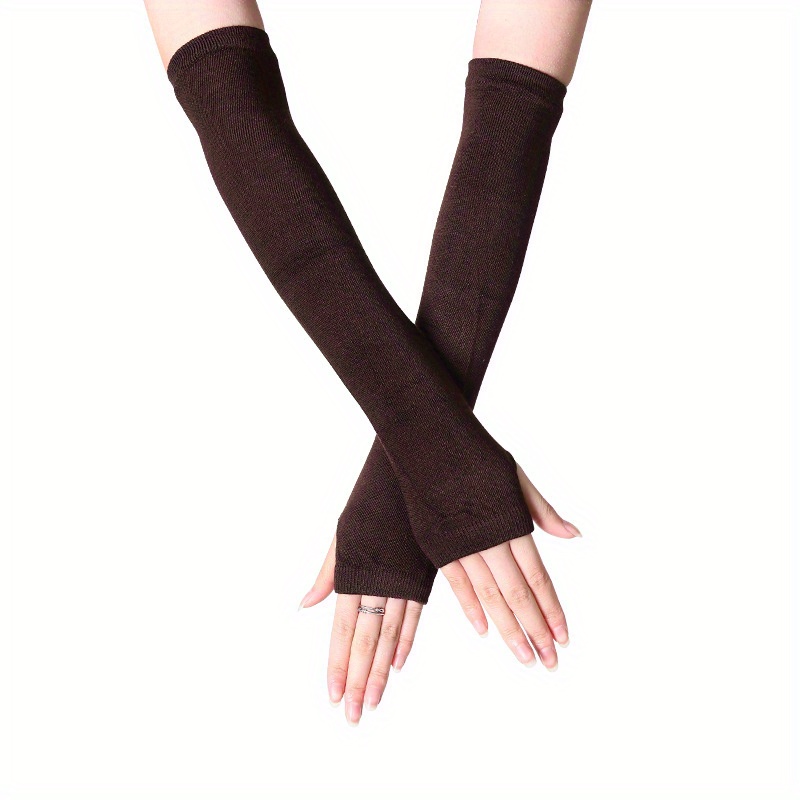 Solid Color Striped Sleeve Punk Gothic Rock Long Arm Warmer - Temu