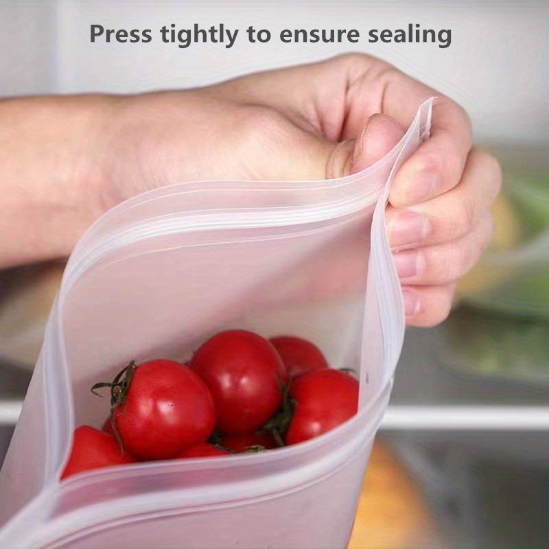 Reusable Food Storage Bags, Silicone Freezer Bags, Leakproof Freezer Bpa  Free Stand Up Reusable Food Organizer Bags, Airtight Plastic Bags For Meat  Fruit Vegetables, Kitchen Accessories - Temu