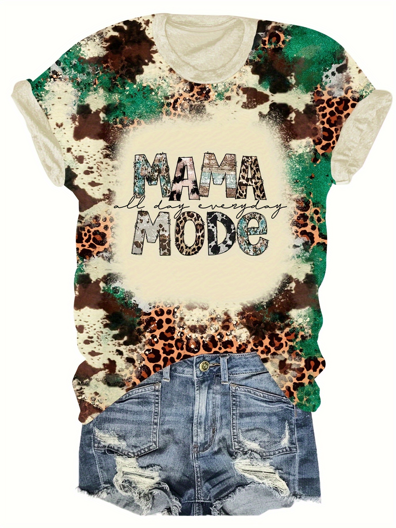 Beige Tiger Print T-Shirt | Solar - Mamamoo S