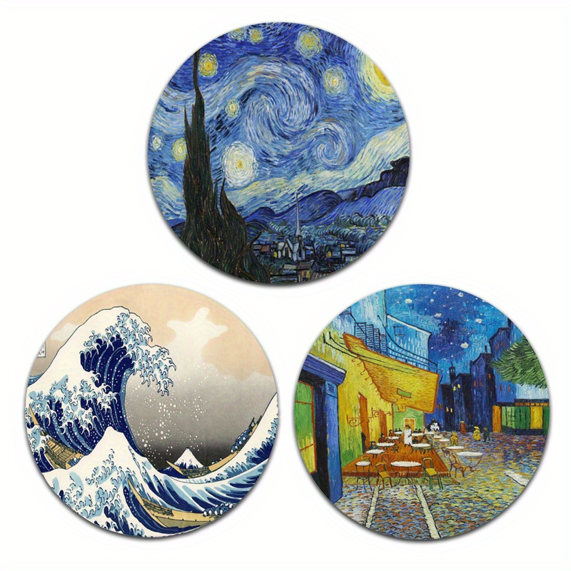 3pcs, Van Gogh Chinese Lotus Painting Cup Coaster - Quick Dry Diatomaceous  Earth Drink Coaster for Home Decor and Room Decor - Kitchen Gadget and Home