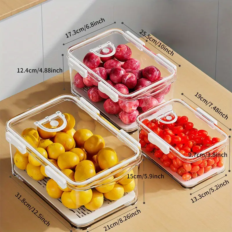 Refrigerator Organizer Containers Food grade Vegetable Fruit - Temu