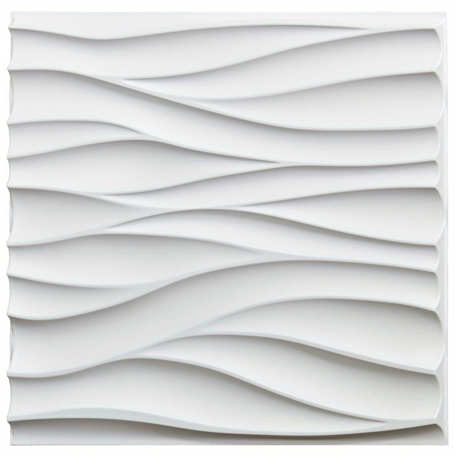 12pcs Textures 3d Wall Panels White Wave Wall Design 19 7 X 19 7 50cm ...