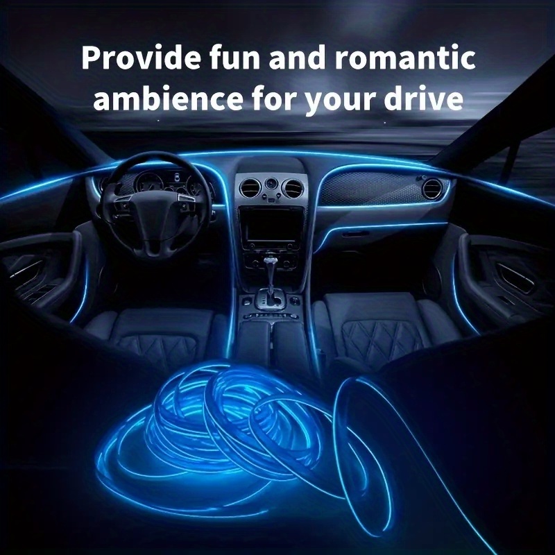 5m Intérieur de voiture Led Lampe décorative El Câblage Neon Strip Pour  Auto Diy Flexible Ambient Light Usb Party Atmosphere Diode