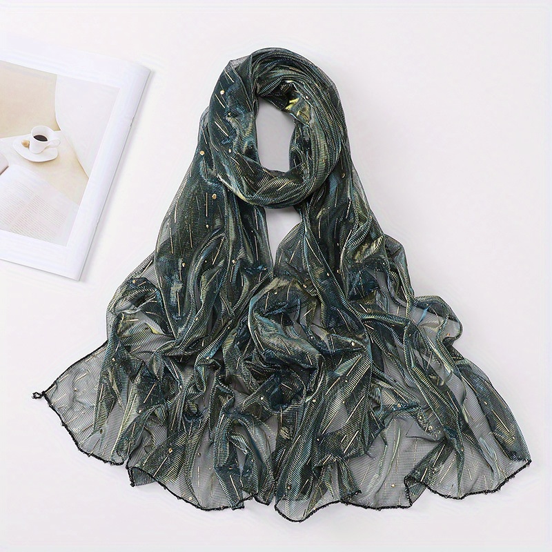 Glitter Hijab Scarf Solid Sparkle Turban Bandana