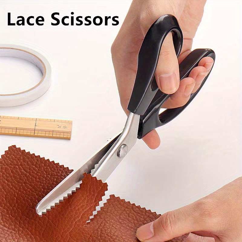 Stainless Steel Lace Scissors Lock Edge Scissors Cutting And - Temu