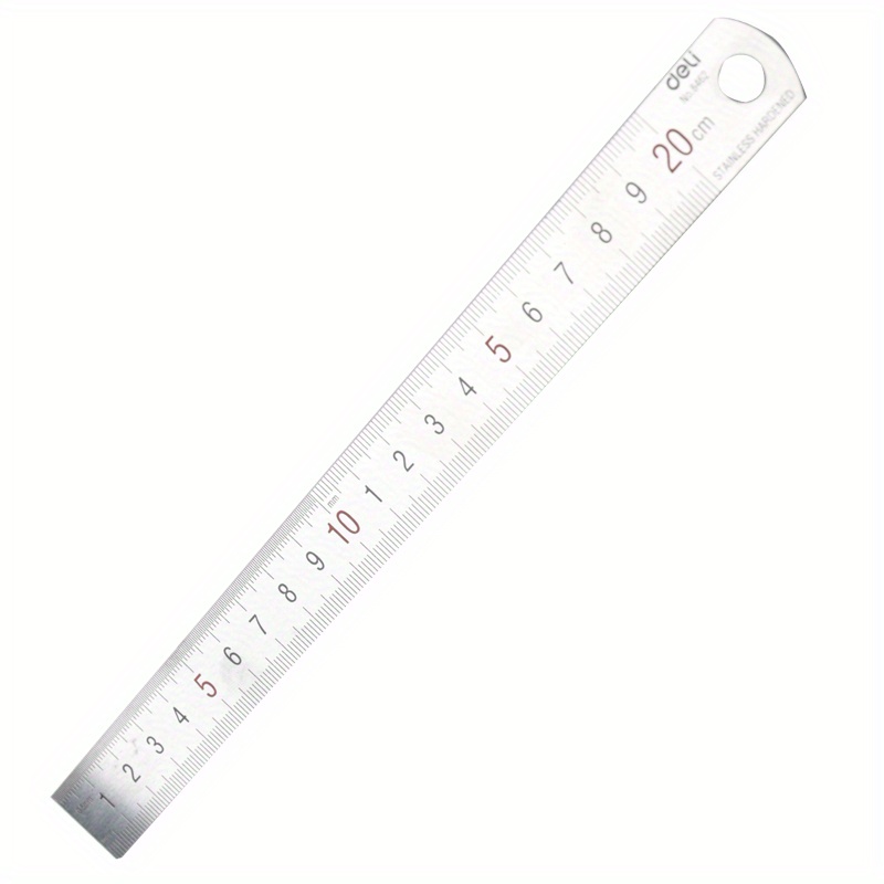 8-inch (20cm) Stainless Steel Straight Ruler Inches and Metric Scale