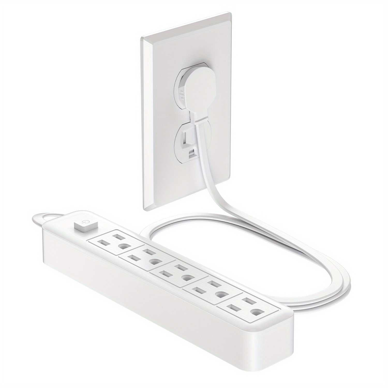 1 Power Strip Flat Plug And Extension Cord 4 Power + 2usb a - Temu