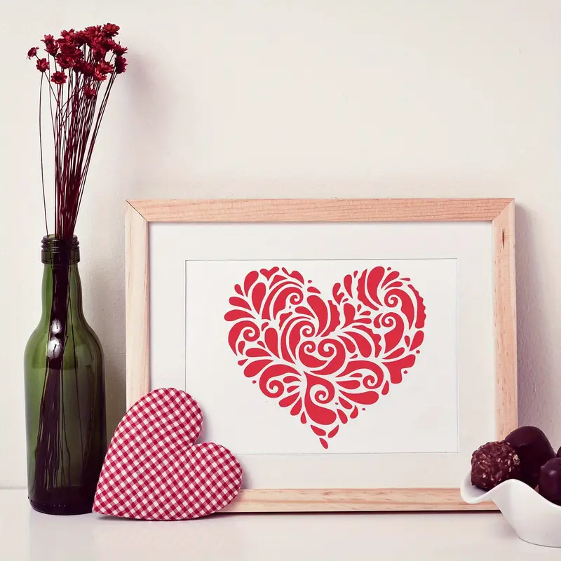 Flower Love Heart Stencils For Painting Mandala Heart - Temu Italy