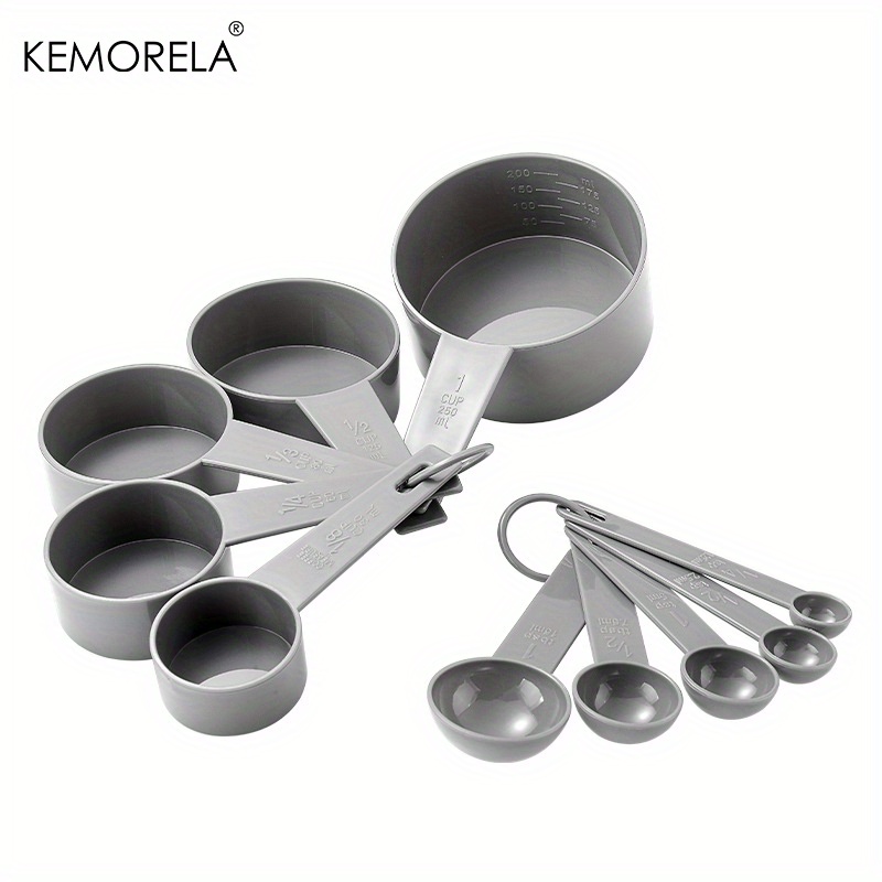 Plastic Cups baking Measuring Cup Measuring Spoon Set Gray - Temu