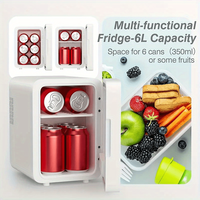car mounted mini refrigerator beauty refrigerator 110v 12v dual use cold and warm white refrigerated skincare products beverages fruits etc refrigerated 2 8c details 2