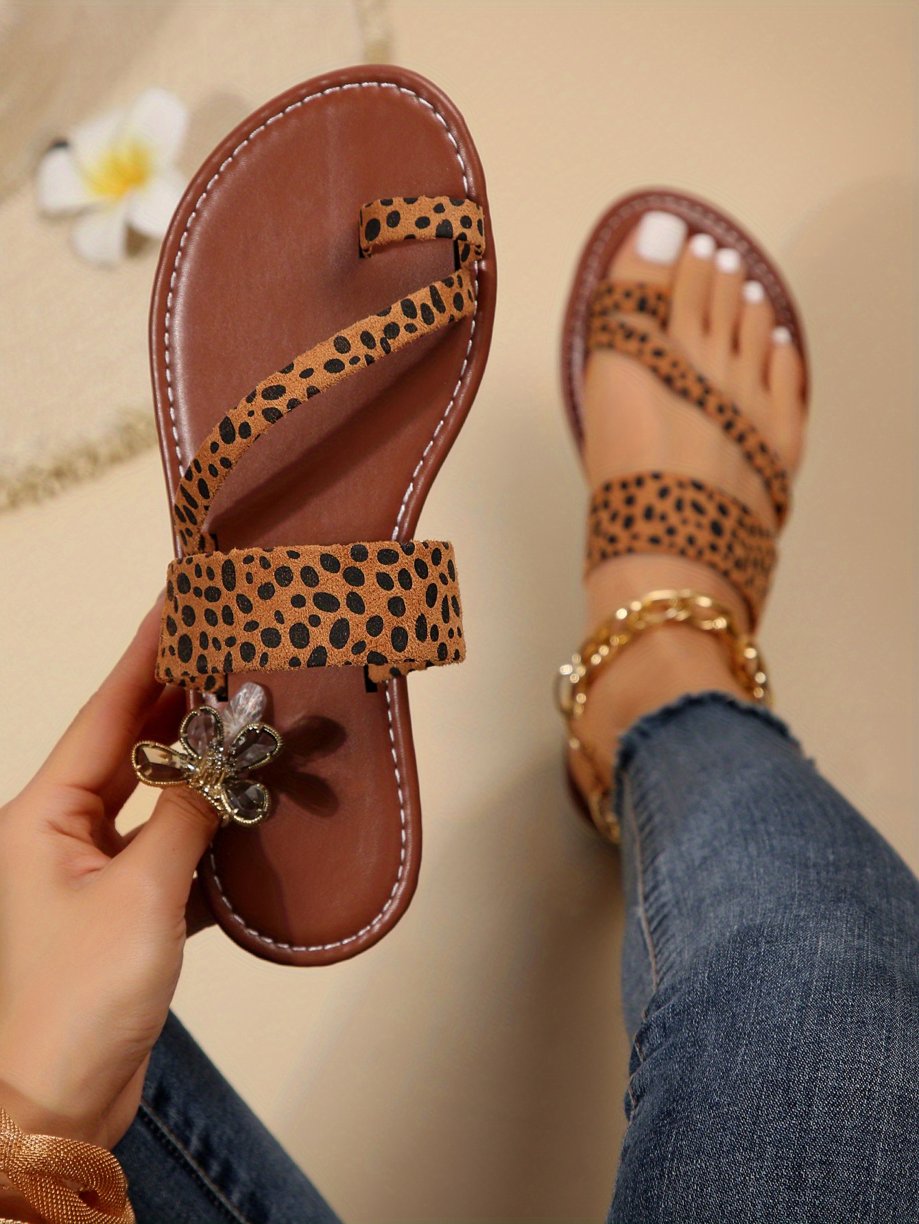 Womens cheap leopard slides