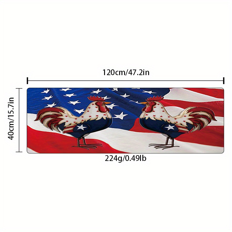 American Flag Area Rug, 4th Of July Big Rooster Patriotic Area Rugs,  Non-slip Anti-fatigue Carpet, Machine Washable, Entrance Welcome Door Mat,  Living Room Bedroom Dormitory Carpet Room Decor, Independence Day Decor 