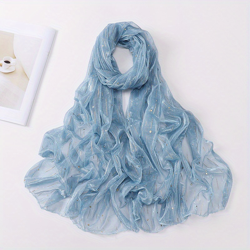 Glitter Hijab Scarf Solid Sparkle Turban Bandana