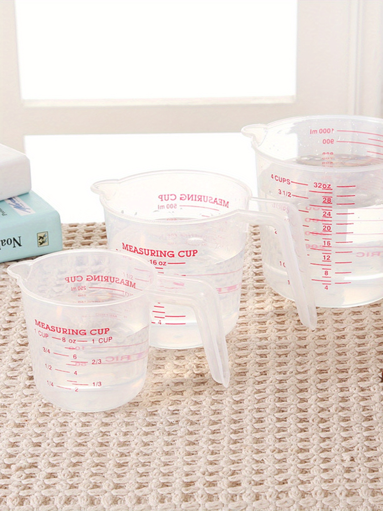  Measuring Cup,Clear Plastic Measuring Cups with Lid Kitchen  Cooking Baking Accessaries Kitchen Utensils(500ML): Home & Kitchen