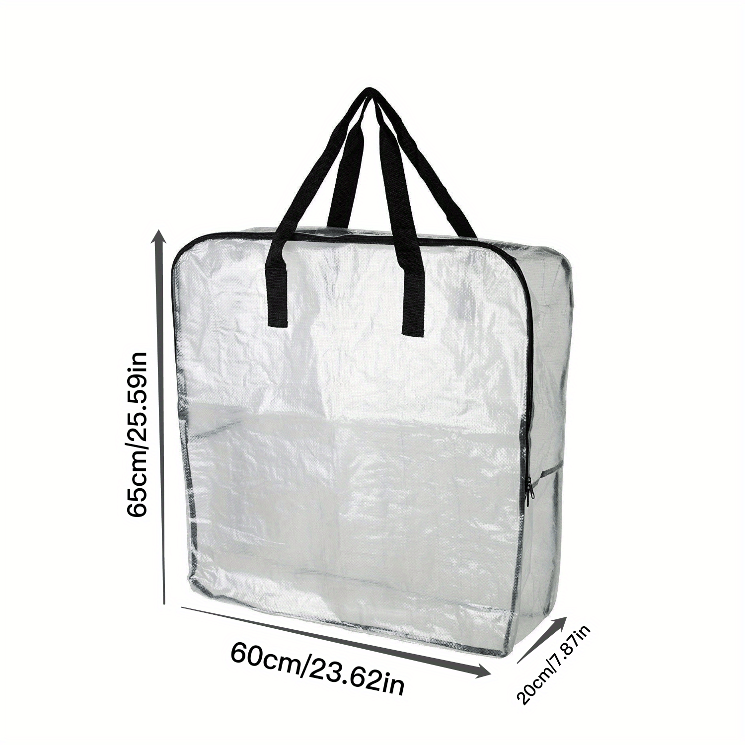 1pc PVC Packing Bag Clothing Shopping Bag Transparent Tote Bag