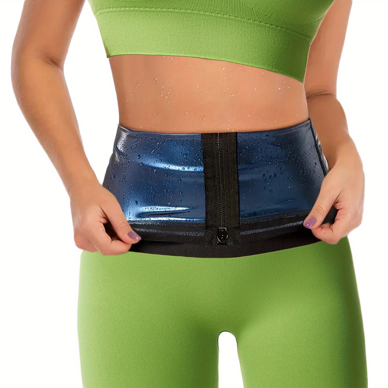 MeterMall Women Sweat Vest Waist Trainer Body Shaper Weight Loss Zipper  Workout Shapewear Body Shaping Pants