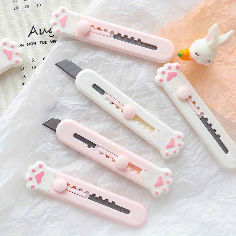 1pcs Utility Knife Express Box Cutter Cute Pink Cat Paw Envelope Opener  Knife Student Stationery Office