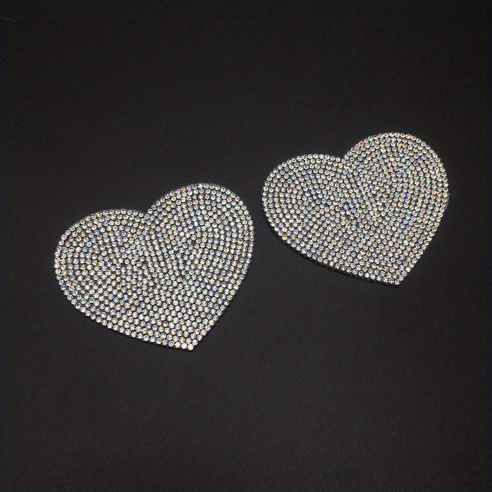 Sparkling Rhinestone Love Heart Shape Patches Applique Iron - Temu