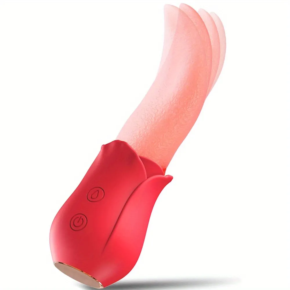 Clitoral Tapping Licking Double Stimulation Sex Toys, Clitoral G Spot Stimulation Vibrator With 10 Tongue Licking 10 Tapping Nipple Vibrating Modes, Rose Toy For Women, Adult Sex Toys Games And Couple picture