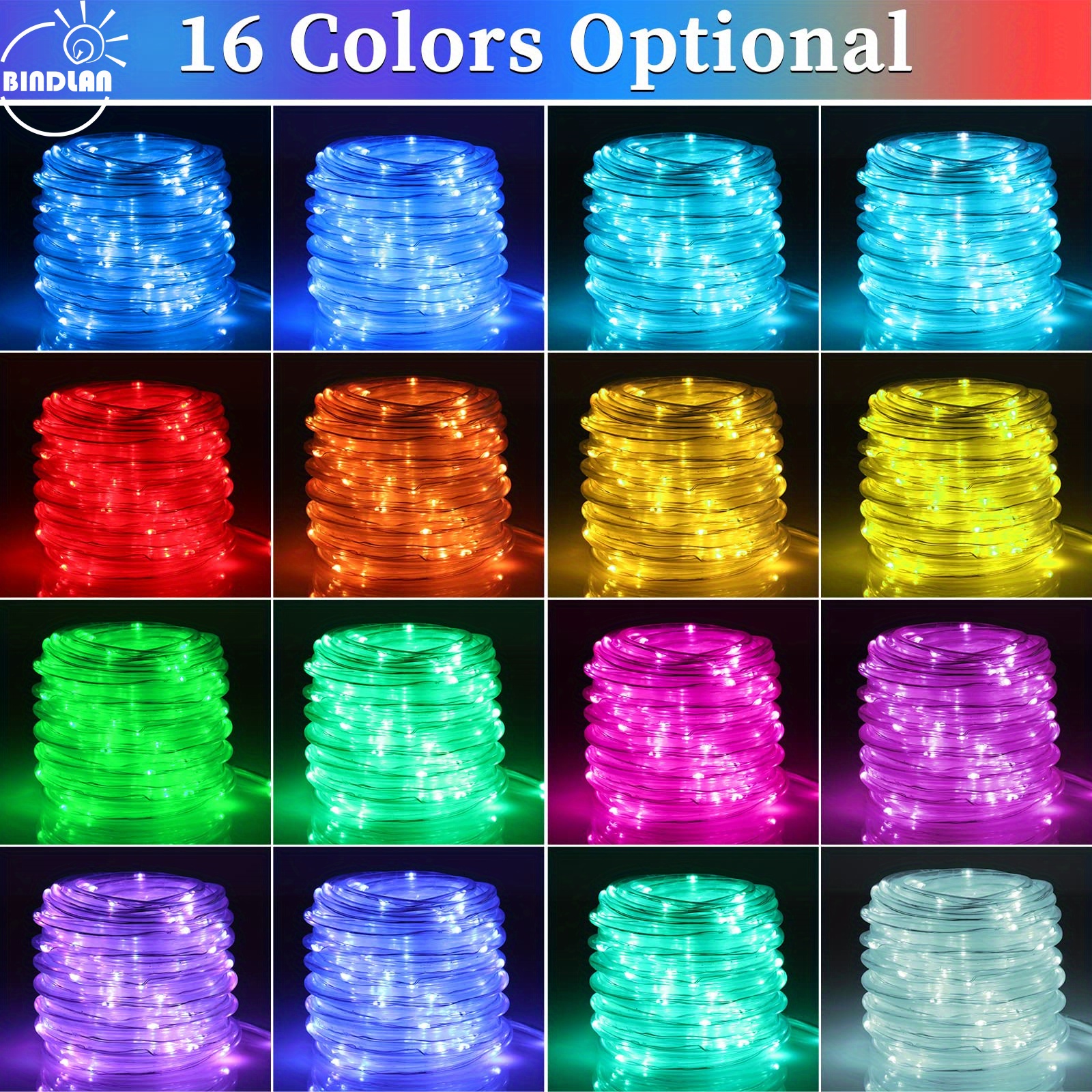 1pc 99Ft 300 LED Lights String, 18 Colors Changing RGB Fairy String Light  Plug In With 300 LED, IP68 Waterproof Multicolor Tube Light With Remotes For