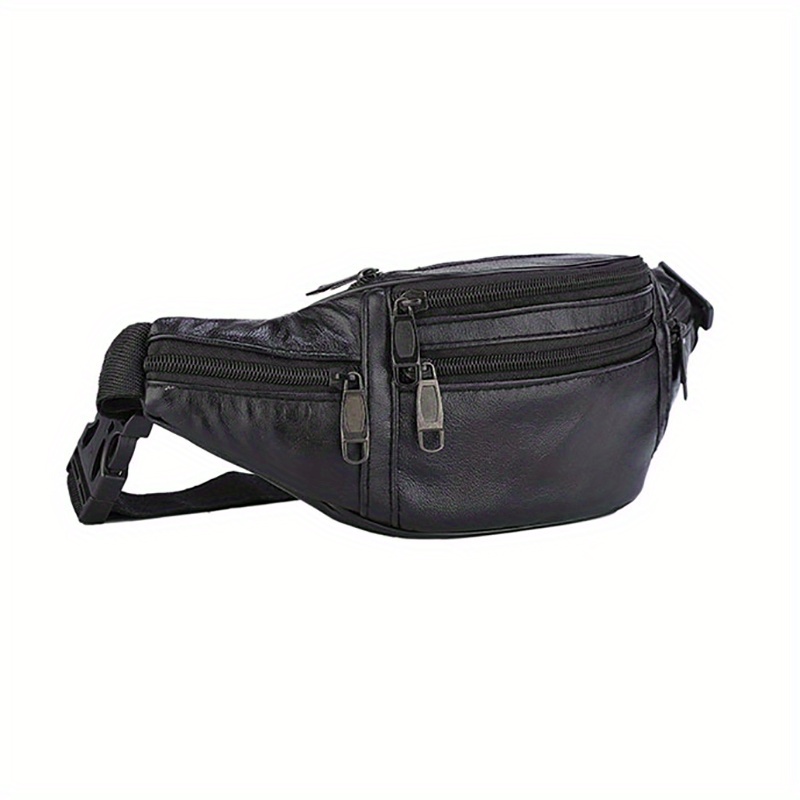 High Quality PU Leather Waist Bag Men Fanny Pack Men's Leather