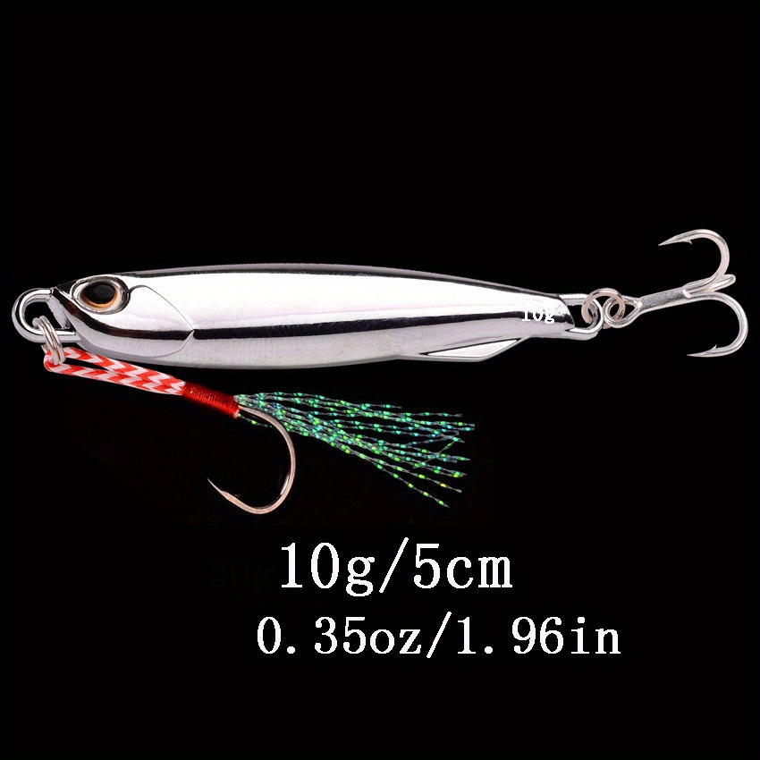 Metal Cast Jig Spoon Black Minnow Lure With Hook 10g To 40g Sizes