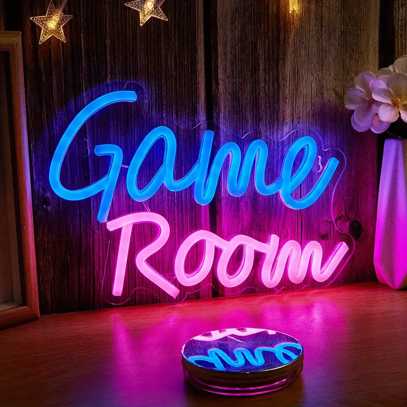 1pc Game Room LED Neon Sign, USB Powered LED Neon Light, Decorative LED  Atmosphere Lights For Wedding Birthday Party Holiday Man Cave Bar Bedroom  Game
