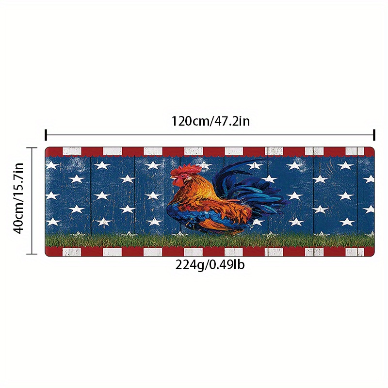 American Flag Area Rug, Vintage 4th Of July Big Rooster Patriotic Area  Rugs, Non-slip Anti-fatigue Carpet, Machine Washable, Entrance Welcome Door  Mat, Living Room Bedroom Dormitory Carpet Room Decor, Independence Day  Decor 