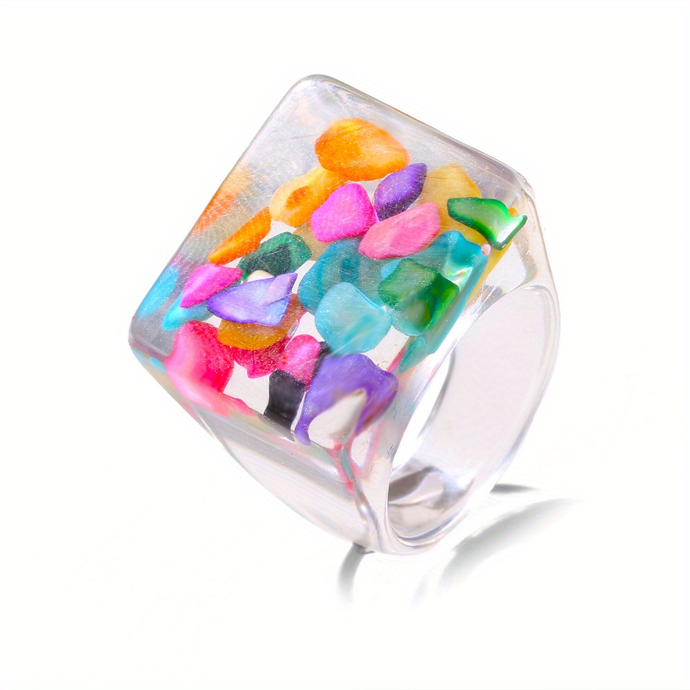 Stylish And Exquisite Colorful Acrylic Ring