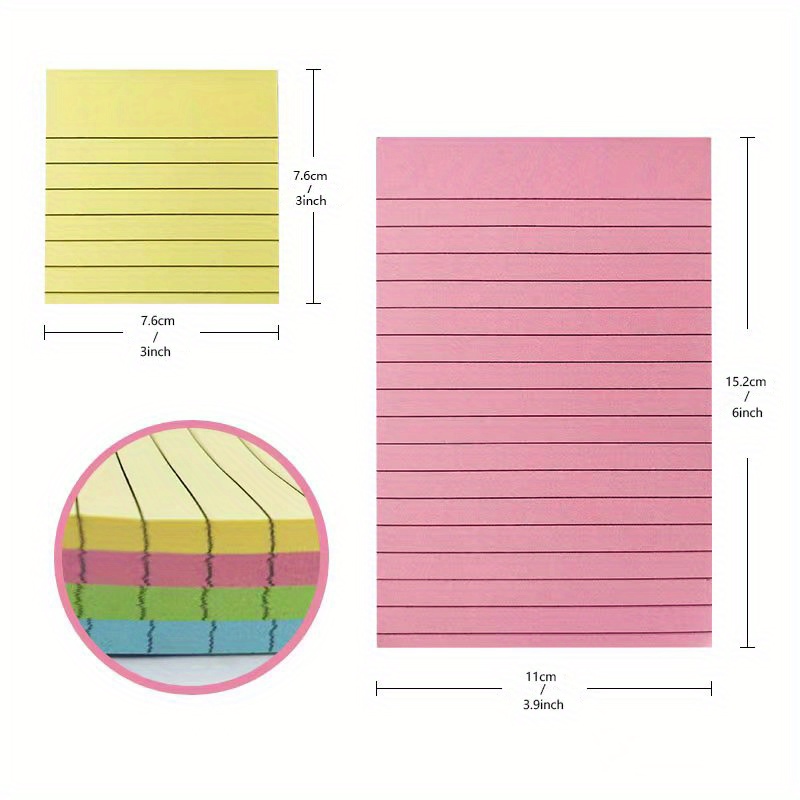 Bloc Notes Adhésif Amovible et Post-it Super Collant 76x76 Mm avec 90  Feuilles Pack de 5 Blocs Couleurs Assorties