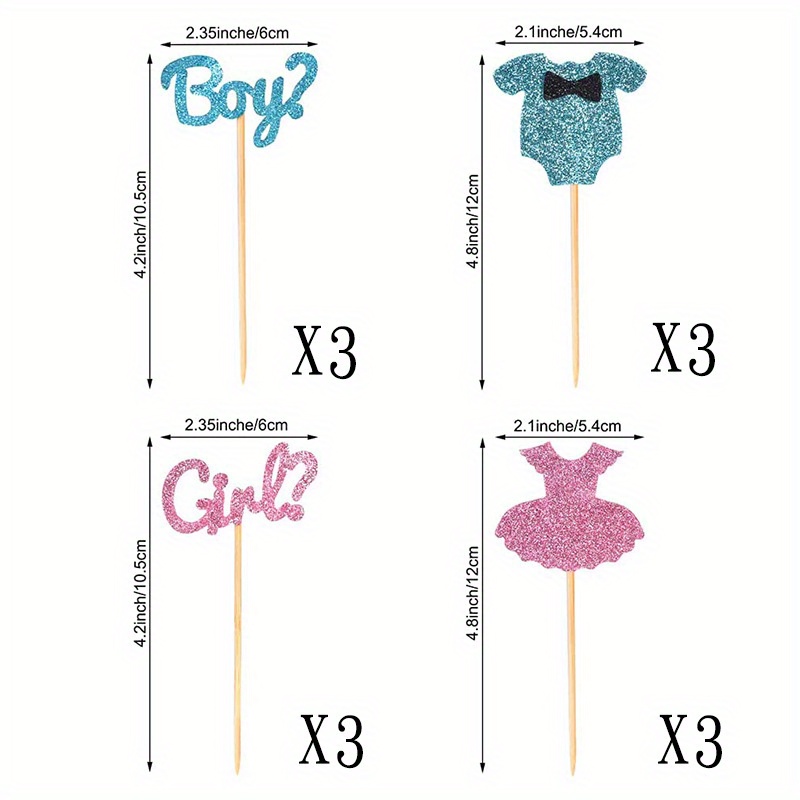 Gender Reveal Cake Decoration Plugin Blue Boy Girl Baby - Temu