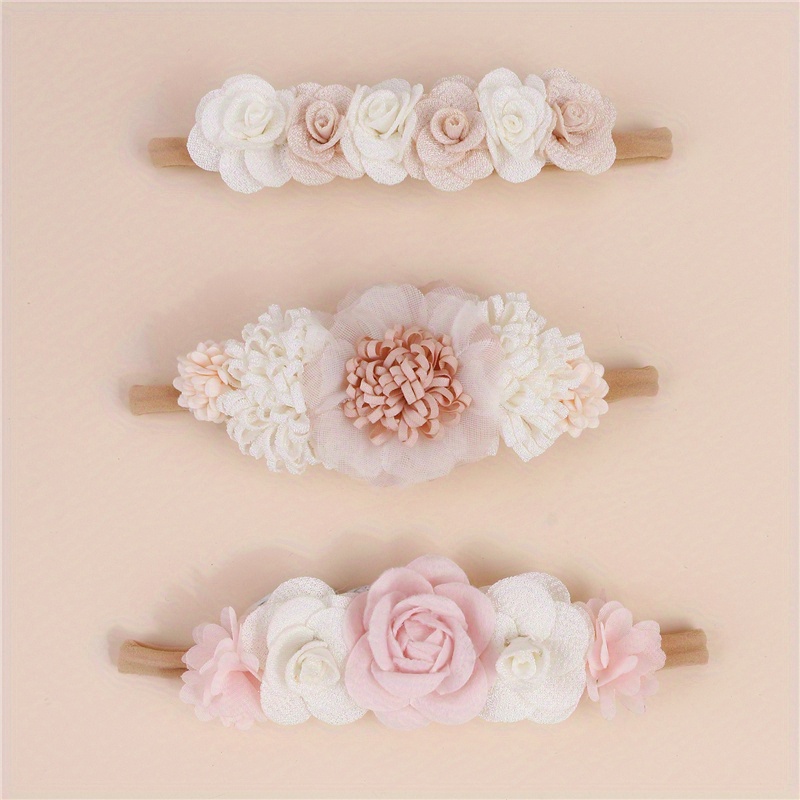 3pcs Floral Headbands For Womens - Soft Polyester, Perfect For & Accessories