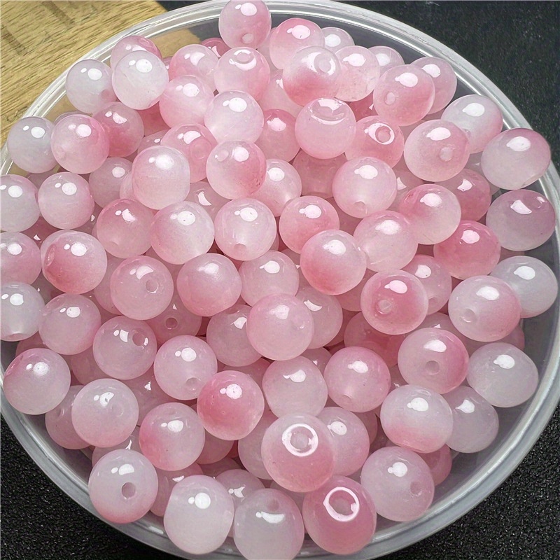 Rose Pink 8mm Glass Beads, Faux Jade Round Beads, Imitation Jade Dyed  Beads, Pink Beads for Jewelry Making and Crafts, Polished Pink Beads 