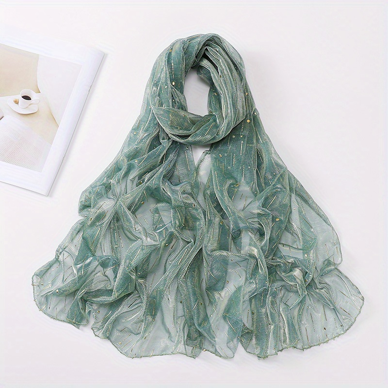 Glitter Hijab Scarf Solid Sparkle Turban Bandana