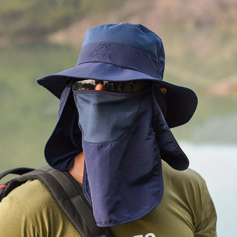 Mens Breathable Mesh Bucket Hat With Neck Flap For Summer Outdoor