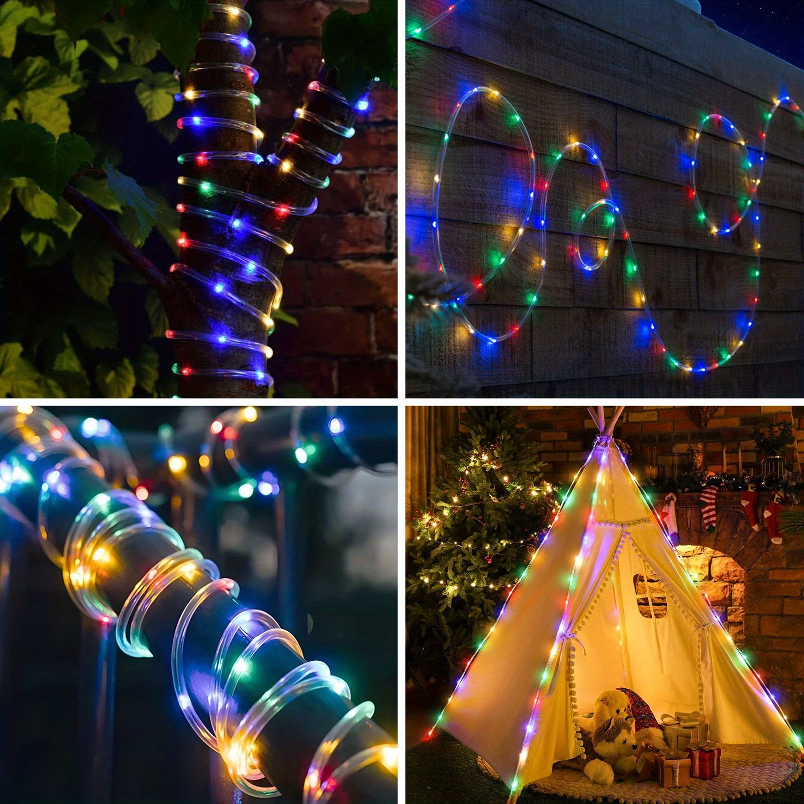 1pc 99Ft 300 LED Lights String, 18 Colors Changing RGB Fairy String Light  Plug In With 300 LED, IP68 Waterproof Multicolor Tube Light With Remotes For