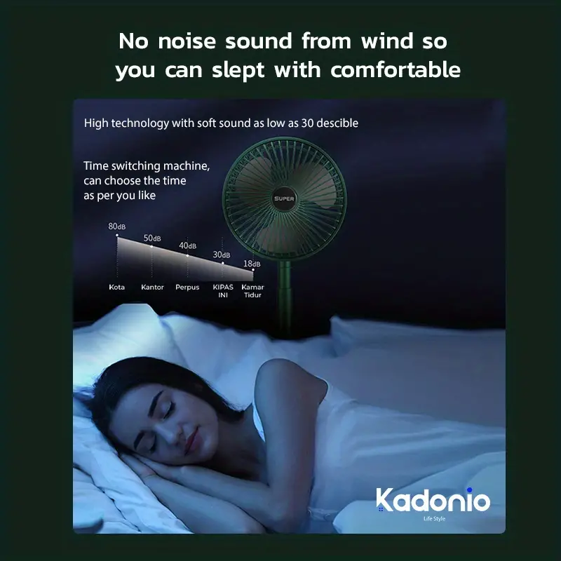 kadonio folding fan quiet 3 speed wind highly stretchable simulated natural wind 180 adjustment battery powered or usb powered home desk bedroom portable travel mini decorative fan 6 5 inch details 5
