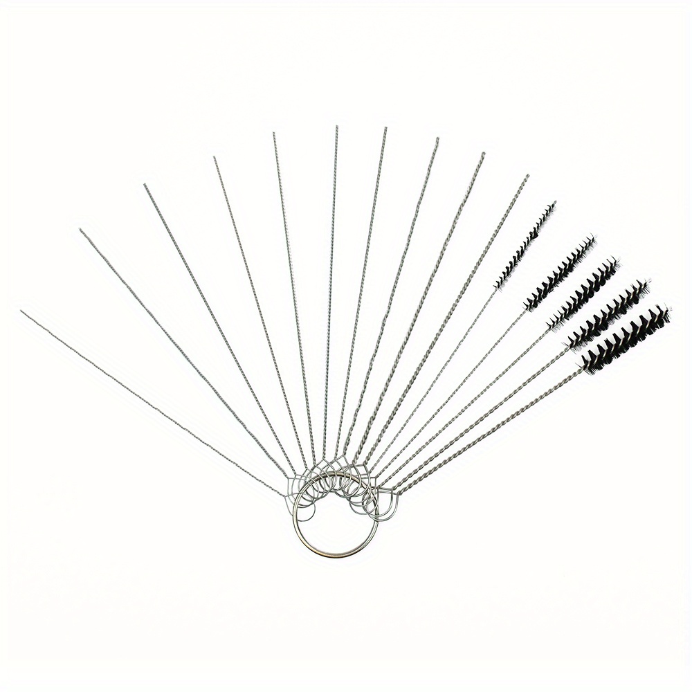 Set of 15 Cleaning Brushes and 10 Cleaning Needles - for Small  Openings/Tubes/Pipes - for Example: Spray Paint Gun, Car/Motorcycle/Scooter  Carburetor