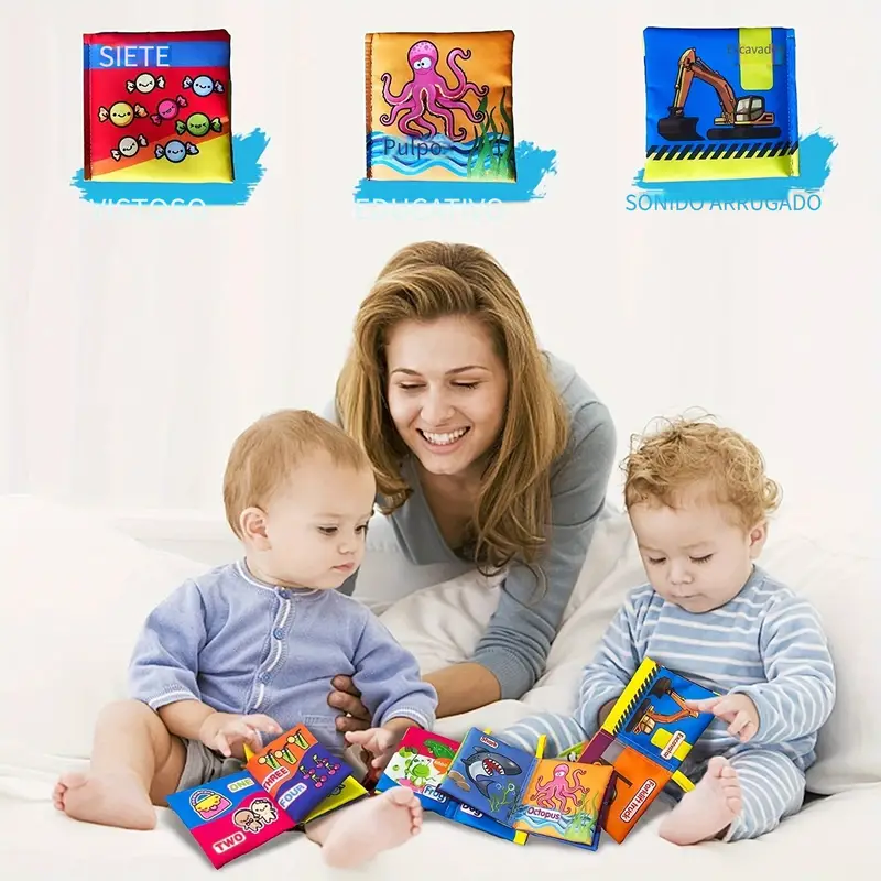 Libro Juguete Tela Suave Bebés Libro Aprendizaje Tela - Temu