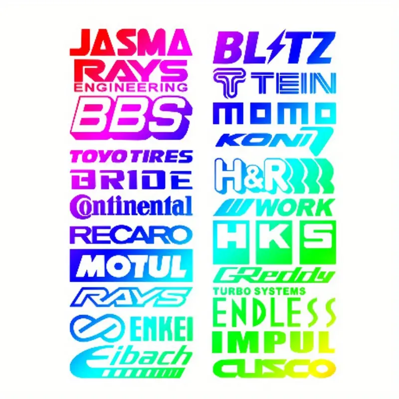 Car Racing Sponsor Stickers Set Reflective Waterproof Moto - Temu